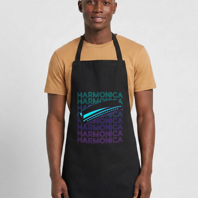 Harmonica Player Harmonica Player Retro Cooking Apron