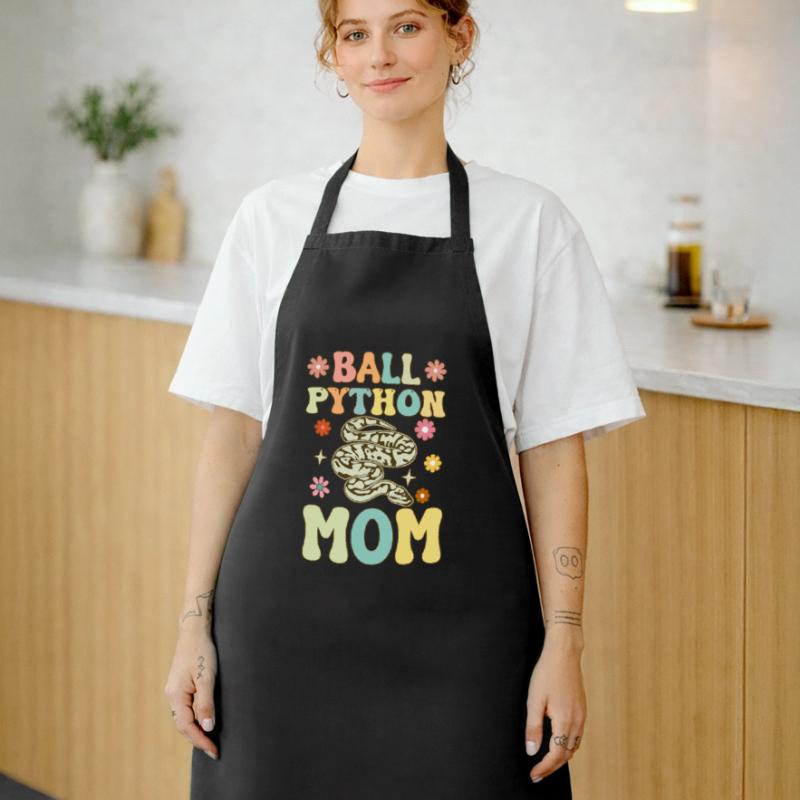 Ball Python Mom Groovy Snake Mom Cooking Apron