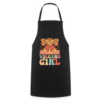Volcano Girl Lava Geologist - Cooking Apron - black - Front - AI Model Male 185 dark (185cm)
