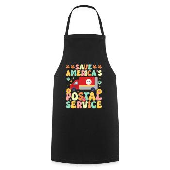 Rettet Amerikas Postdienst Postangestellter Postbo - Kochschürze - Schwarz - Vorne - AI Model Male 185 dark (185cm)