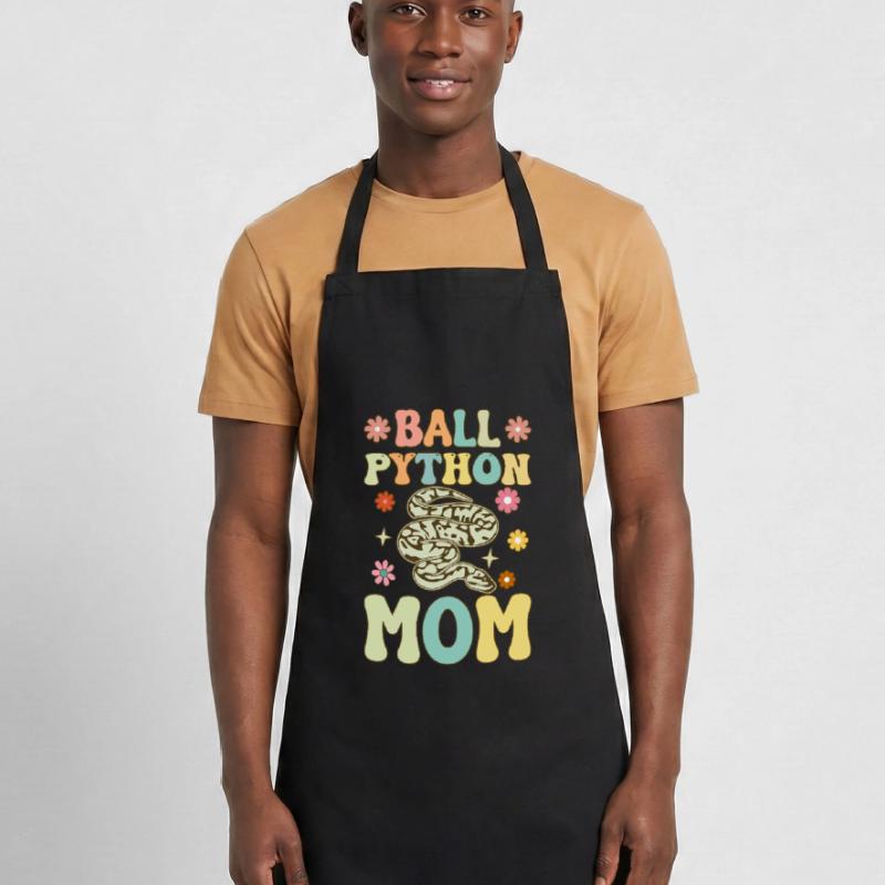 Ball Python Mom Groovy Snake Mom Cooking Apron