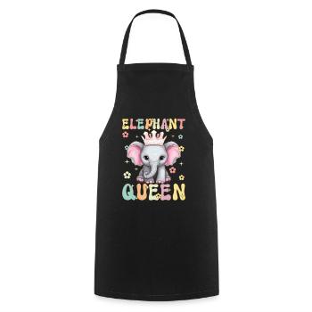 Elefantenkönigin Groovy Elephant Mom - Kochschürze - Schwarz - Vorne - AI Model Male 185 dark (185cm)