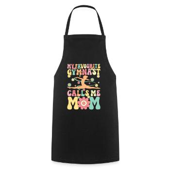 Mein Lieblingsturner nennt mich Mama Groovy Gymnas - Kochschürze - Schwarz - Vorne - AI Model Male 185 dark (185cm)