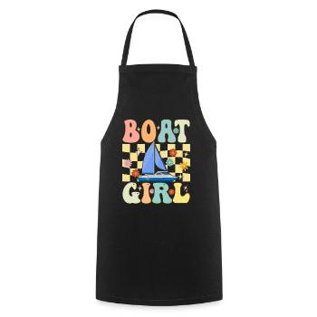 Boot Girl Groovy Boating Girl Female Boating - Cooking Apron - black - Front - AI Model Male 185 dark (185cm)