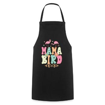 Mama Bird Groovy Flamingo Mama - Cooking Apron - black - Front - AI Model Male 185 dark (185cm)