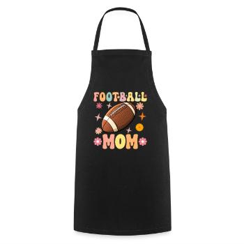 Football Maman Groovy Football Mutter - Tablier de cuisine - noir - Devant - AI Model Male 185 dark (185cm)