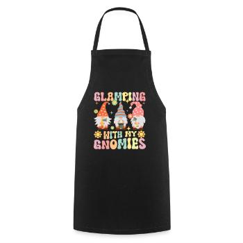 Glamping mit meinen Gnomies Groovy Glamper Gnome Z - Kochschürze - Schwarz - Vorne - AI Model Male 185 dark (185cm)