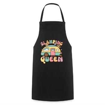 Glamping Queen Groovy Femme Glamper Camping - Tablier de cuisine - noir - Devant - AI Model Male 185 dark (185cm)