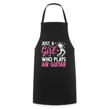 Just A Girl Who Plays Air Guitar Luftgitarren-Spie - Kochschürze - Schwarz - Vorne - AI Model Male 185 dark (185cm)