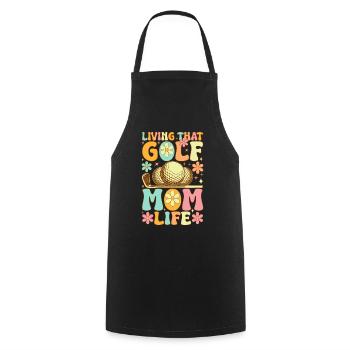 Golf Mom Life Groovy Golfer Golfer Gol - Cooking Apron - black - Front - AI Model Male 185 dark (185cm)