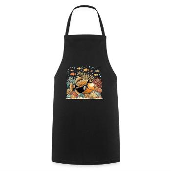Humuhumunukunukuapua’a Pousseur de récif hawaïen - Tablier de cuisine - noir - Devant - AI Model Male 185 dark (185cm)
