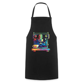 Barista Coffee Maker Pop Art - Cooking Apron - black - Front - AI Model Male 185 dark (185cm)