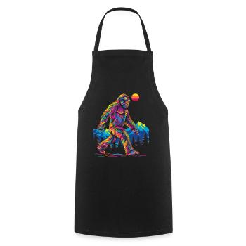 Bigfoot Sasquatch Yeti Sunglasses Pop Art - Cooking Apron - black - Front - AI Model Male 185 dark (185cm)