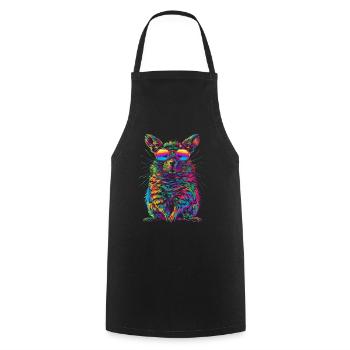 Chinchilla Chinchillas Sunglasses Pop Art - Cooking Apron - black - Front - AI Model Male 185 dark (185cm)