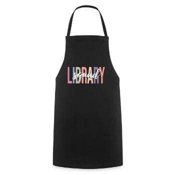 Buchliebhaber Leser Bibliothekar - Kochschürze - Schwarz - Vorne - AI Model Male 185 dark (185cm)