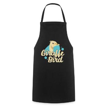 Funny Ostrich Lover Giraffe Bird Illustration for - Cooking Apron - black - Front - AI Model Male 185 dark (185cm)