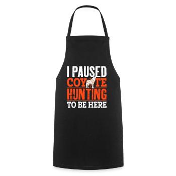 Coyote Hunter Yote - Cooking Apron - black - Front - AI Model Male 185 dark (185cm)