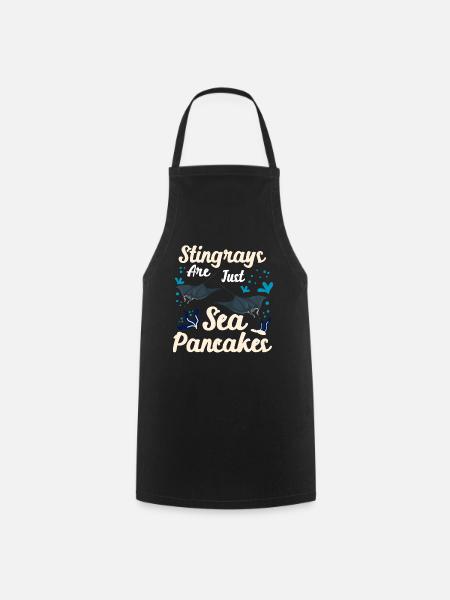 Les raies pastenagues ne sont que des crêpes de mer Les raies pastenagues sont des mers - Tablier de cuisine - noir