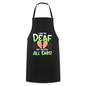 Deaf Pride ASL Gebärdensprache - Kochschürze - Schwarz - Vorne - AI Model Male 185 dark (185cm)