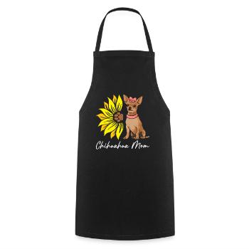 Chihuahua Mom Funny Dog Pet Lover - Cooking Apron - black - Front - AI Model Male 185 dark (185cm)