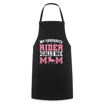 My favorite rider calls me Mama Reiterin S - Cooking Apron - black - Front - AI Model Male 185 dark (185cm)