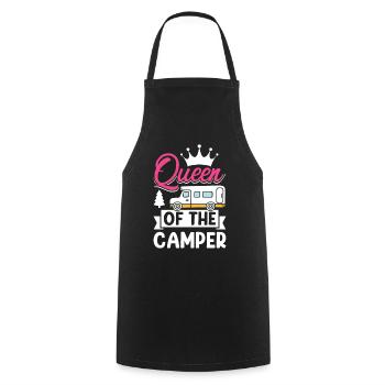 Camper Mom Funny Camping Queen of the Camper - Kochschürze - Schwarz - Vorne - AI Model Male 185 dark (185cm)