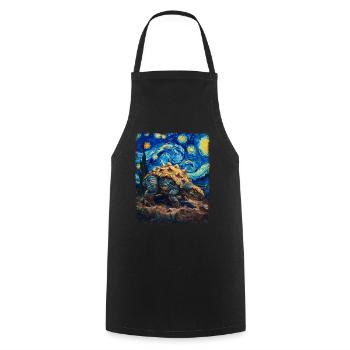 Ankylosaurus dinosaure Peinture de nuit étoilée - Tablier de cuisine - noir - Devant - AI Model Male 185 dark (185cm)