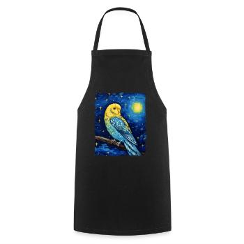 Wellensittich Wellensittich Papagei Vogel Starry N - Kochschürze - Schwarz - Vorne - AI Model Male 185 dark (185cm)
