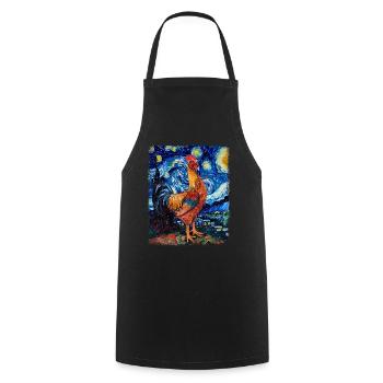 Ferme de poulets Ferme Nuit étoilée Peintres - Tablier de cuisine - noir - Devant - AI Model Male 185 dark (185cm)