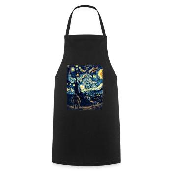 Cryptozoology Cryptoid Conspiracy Sternennach - Cooking Apron - black - Front - AI Model Male 185 dark (185cm)