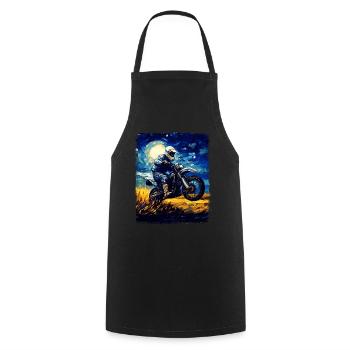 Dirt Bike Motocross Dirt Biking Biker Starry Night - Kochschürze - Schwarz - Vorne - AI Model Male 185 dark (185cm)