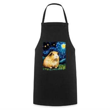 Cochon d’Inde Animal de compagnie Nuit étoilée Peinture - Tablier de cuisine - noir - Devant - AI Model Male 185 dark (185cm)