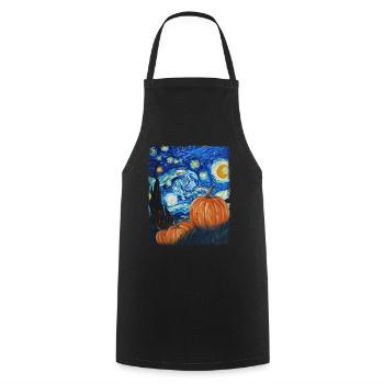 Peinture d’étoile filante de citrouille - Tablier de cuisine - noir - Devant - AI Model Male 185 dark (185cm)