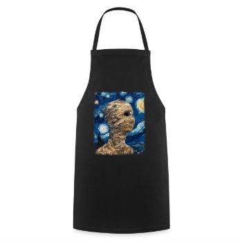 Momie Halloween Peinture Nuit Étoilée - Tablier de cuisine - noir - Devant - AI Model Male 185 dark (185cm)