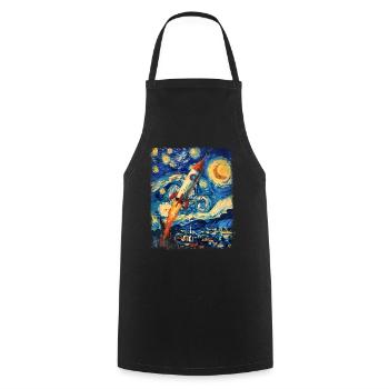 Fusée Astronomie Espace Fusée Spatiale Nuit Étoilée Ma - Tablier de cuisine - noir - Devant - AI Model Male 185 dark (185cm)