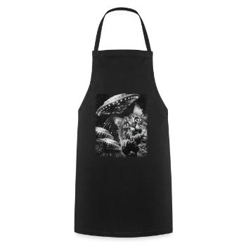 Maine Coon Cat UFO Alien Alien Selfie - Cooking Apron - black - Front - AI Model Male 185 dark (185cm)