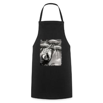 Macaw Parrot Bird UFO Alien Alien Selfie - Cooking Apron - black - Front - AI Model Male 185 dark (185cm)