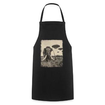 Mammouth laineux OVNI Alien Alien Selfie - Tablier de cuisine - noir - Devant - AI Model Male 185 dark (185cm)