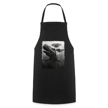 Mosasaurus Dinosaur UFO Alien Alien Se - Cooking Apron - black - Front - AI Model Male 185 dark (185cm)