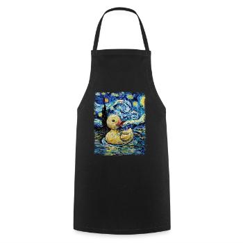 Peinture en caoutchouc Duck Ducky Starry Night - Tablier de cuisine - noir - Devant - AI Model Male 185 dark (185cm)