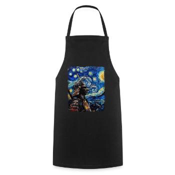 Samurai Warrior Bushido Japanese Starry Night Ge - Cooking Apron - black - Front - AI Model Male 185 dark (185cm)