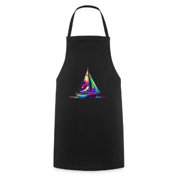 voilier voilier nautisme Popart - Tablier de cuisine - noir - Devant - AI Model Male 185 dark (185cm)