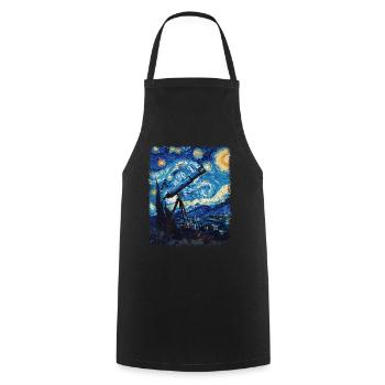 télescope astronomie système solaire nuit étoilée mâle - Tablier de cuisine - noir - Devant - AI Model Male 185 dark (185cm)