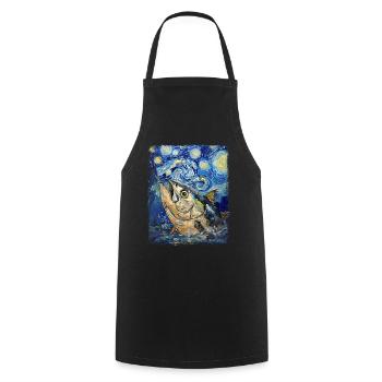 Tuna fishing Bluefin tuna Starry night - Cooking Apron - black - Front - AI Model Male 185 dark (185cm)