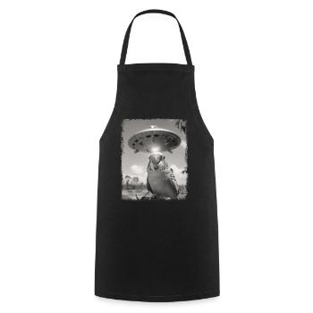 Perruche Budgie OVNI Alien Alien - Tablier de cuisine - noir - Devant - AI Model Male 185 dark (185cm)