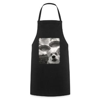 Pembroke Corgi chien OVNI Alien Alien Selfi - Tablier de cuisine - noir - Devant - AI Model Male 185 dark (185cm)