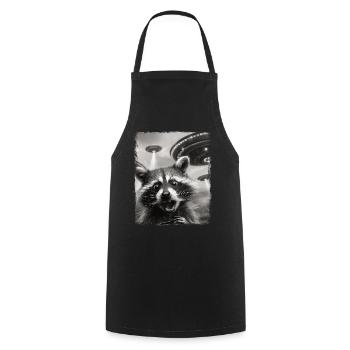 raton laveur, opossum, chat des rues, OVNI, extraterrestre, extraterrestre - Tablier de cuisine - noir - Devant - AI Model Male 185 dark (185cm)