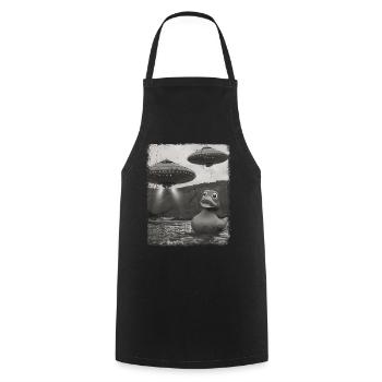 Rubber Duck Duckie UFO Alien Außerirdischer Selfie - Cooking Apron - black - Front - AI Model Male 185 dark (185cm)