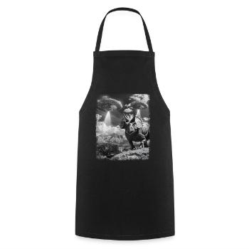 Triceratops Dinosaure OVNI Alien Alien S - Tablier de cuisine - noir - Devant - AI Model Male 185 dark (185cm)