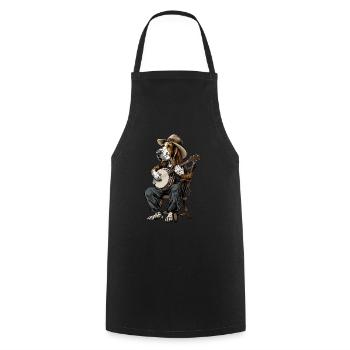 Basset Hound Chien Joueur de Banjo Bluegrass - Tablier de cuisine - noir - Devant - AI Model Male 185 dark (185cm)